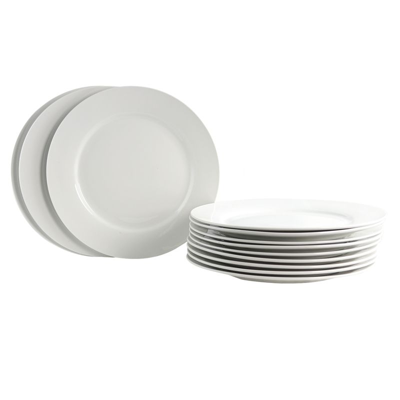 Gibson Home Noble Court 12 Piece Dinner Plate Set in White, 1 of 6