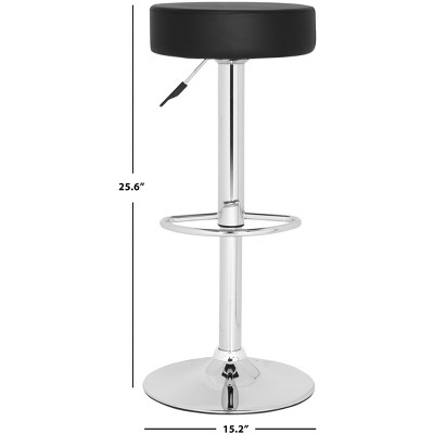 Adjustable Black Metal Swivel Backless Bar Stool