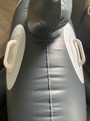 Poolmaster Jumbo Whale Rider Inflatable Swimming Pool Float - Gray ...
