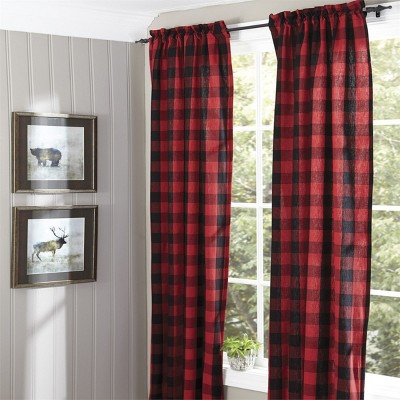 Park Designs Red Buffalo Check Lined Panel Pairs 72" x 84"