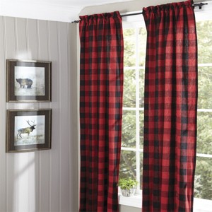Park Designs Red Buffalo Check Lined Panel Pairs 72" x 84" - 1 of 3