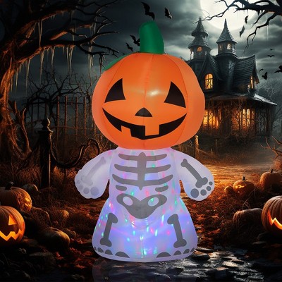 Polyester 6Ft Halloween Inflatable Outdoor Decorations, Inflatable Led Yard Decorations