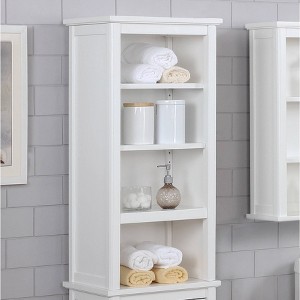 Shelving Hutch Dorset - Alaterre Furniture: Painted Hardwood Bathroom Cabinet, Adjustable Shelves, 36"H x 17"W - 1 of 4