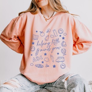 Simply Sage Market S.W.Smiley Helping Little Minds Grow Lightweight Garment Dyed Sweatshirt - 1 of 4