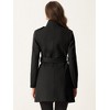 Allegra K Women's Classic Stand Collar Zip Up Trench Coats with Belt - image 3 of 4