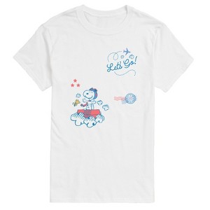 Men's - Peanuts - Snoopy And Woodstock Let's Go Short Sleeve Graphic T-Shirt - 1 of 4