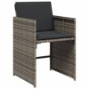 vidaXL Patio Chairs with Cushions 4 pcs Gray Poly Rattan - 4 of 4