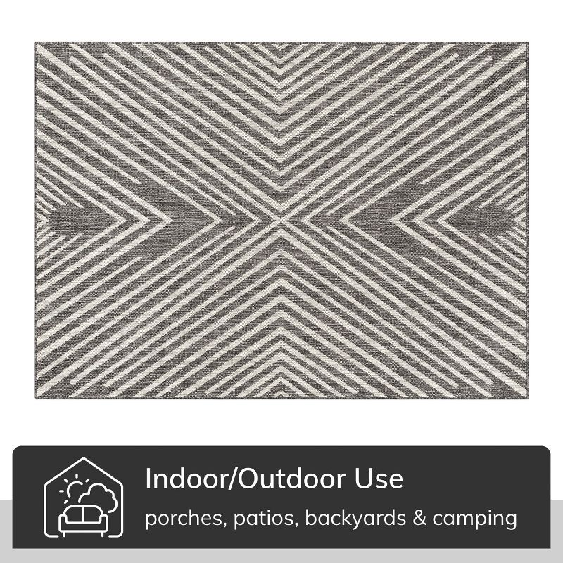 Well Woven Kesia Indoor OutdoorFlat Weave Pile Chevron Stripes Geometric Area Rug, 1 of 10