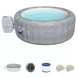 Bestway SaluSpa AirJet Honolulu 6 Person Inflatable Portable Hot Tub Spa and 2 Pack of Intex PureSpa Inflatable Adjustable Removeable Seats