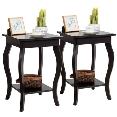 Tangkula Wooden End Table Nightstand W/storage Shelf And Drawer For Livng  Room Rustic Brown : Target