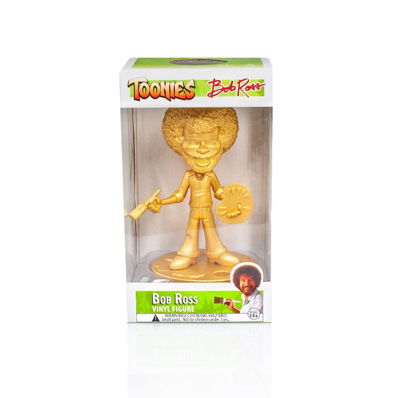 Toynk Toonies Bob Ross Happy Tree Collectible 6.5" PVC Figure Statue - Gold Variant Version, 4 of 8