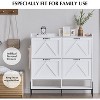 Shoe Storage Cabinet with 4 Flip Drawers, Hidden Wood Shoe Rack Storage - 4 of 4