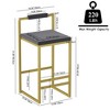 Lyngins Upholstered Velvet Bar Stools Set of 2,Modern Counter Height Barstools with Metal Frame,Dining Chair for Office Kitchen Island - 3 of 4