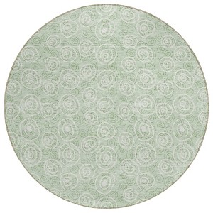 Mint Green Artichoke Green And Ivory Geometric Washable Indoor Outdoor Area Rug - 1 of 4