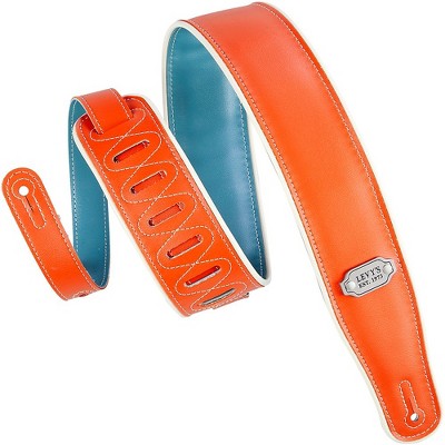 Levy's M26VCP-ORG_TEL 2 3/4" Wide Orange / Teal Vinyl Guitar Strap