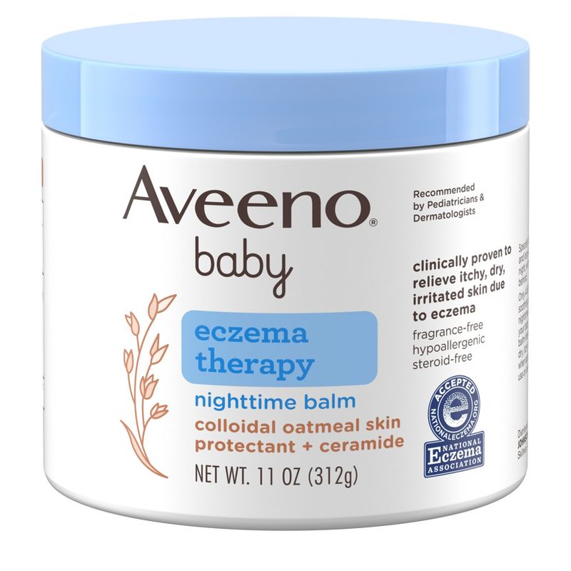 Aveeno Baby Eczema Therapy Nighttime Moisturizing Balm, Soothes &#38; Relieves Dry, Itchy Skin -11oz, 1 of 10