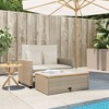 vidaXL Patio Sofa Beige Poly Rattan 2-Seater Convertible Patio Sofa - 3 of 4