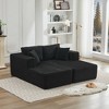 73.6" Corduroy Upholstery Cloud Modular Sectional Sofa Bed with Double Chaise Lounges, All-Foam Compression Design - 4 of 4