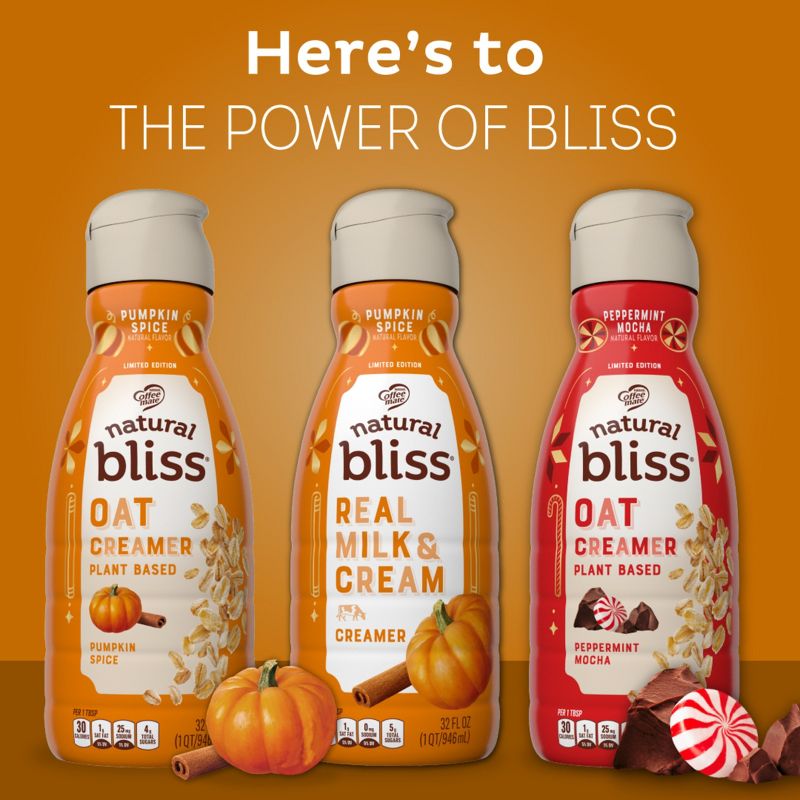 Coffee mate Natural Bliss Plant Based Pumpkin Spice Oat Milk Creamer - 1qt, 5 of 12