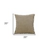 HomeRoots 20" X 20" Tan And Ivory Linen Zippered Pillow - 3 of 4