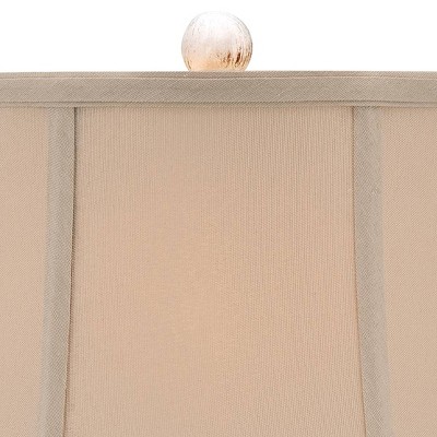 Sofia Rustic Farmhouse 22" Ivory Ceramic Table Lamp with Beige Shade