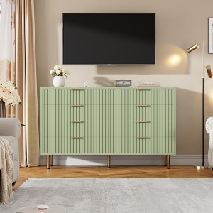 Fluted 8-Drawer Dresser for Bedroom – 54" Wide Modern Chest of Drawers with Deep Drawers - 1 of 4