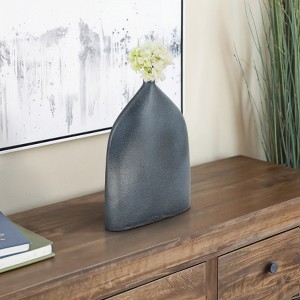Decorative Sleek Metal Vase - Contemporary Sculptural Flower Vase for Home, Bedroom, and Office Decor - Stylish Accessory - 1 of 4