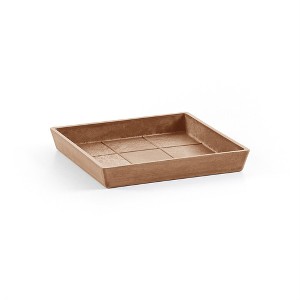 Ecopots Square Plastic Modern In/Outdoor Planter Flower Pot Saucer - 1 of 2