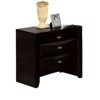 Gulches Simple Contemporary 2-Drawer Nightstand, Black Solid & Engineered Wood Bedside Table with Nickel Oval Knobs, Felt-Lined Drawer - 3 of 4