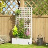 Outsunny Metal Planter Box with Trellis, Drain Holes - 2 of 4