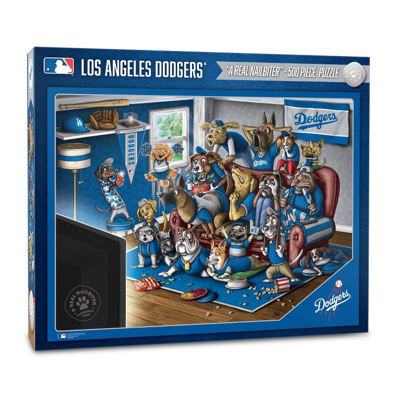 MLB Los Angeles Dodgers Purebred Fans &#39;A Real Nailbiter&#39; Puzzle - 500pc, 1 of 4