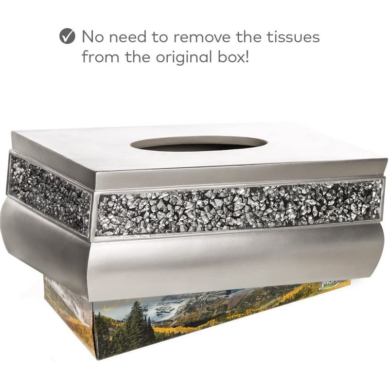 Creative Scents Brushed Nickel Rectangle Tissue Box, 5 of 7