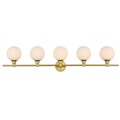 Elegant Lighting Cordelia 5 light Brass and frosted white Bath Sconce
