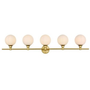 Elegant Lighting Cordelia 5 light Brass and frosted white Bath Sconce - 1 of 4