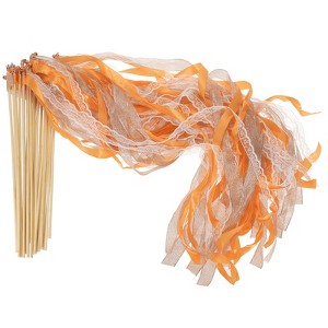 Unique Bargains Party Favor Wooden Handle Lace Ribbon Sticks Fairy Wands 25 Pcs - 1 of 4