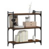 vidaXL Bookcase 3-Tier Brown Oak 31.5 in.x11.8 in.x33.9 in. Engineered Wood - 3 of 4
