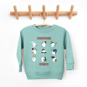 The Juniper Shop Christmas Spirits Red Words Toddler Graphic Sweatshirt - 4T - Seafoam - 1 of 3