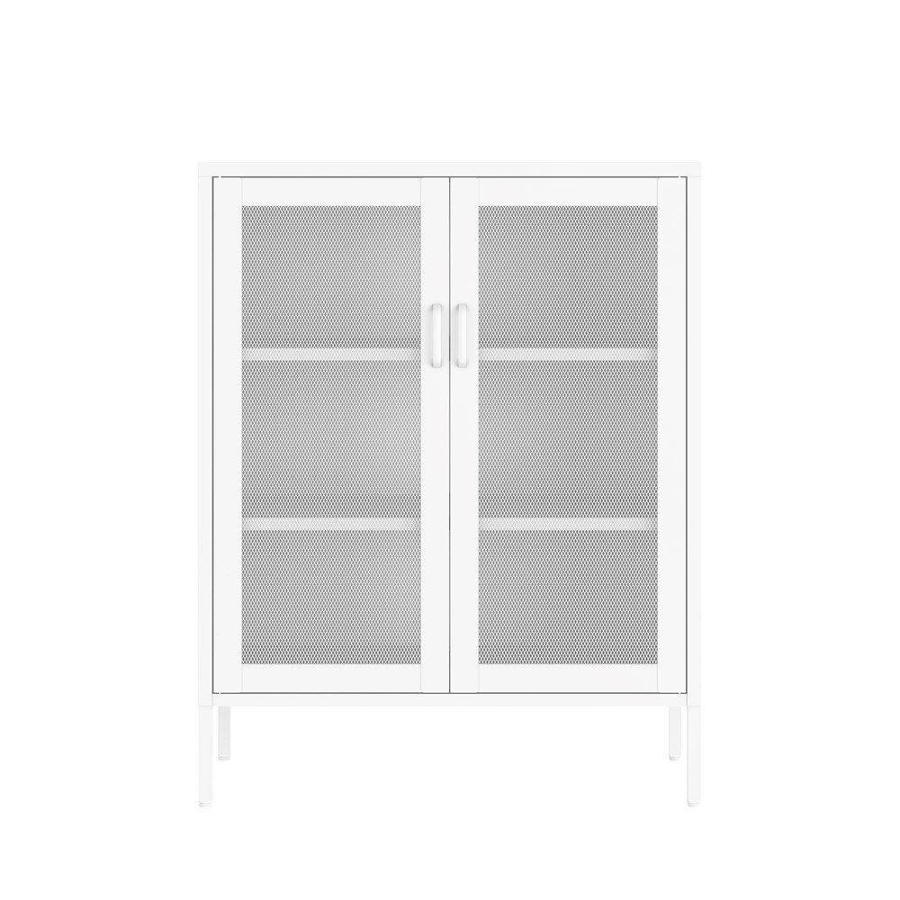 Manhattan Comfort Amelia 32" 3 Shelf Metal Accent Cabinet White