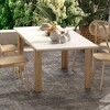 Famapy Extendable Dining Table with Modern White Top and Natural Wood Legs - 3 of 4