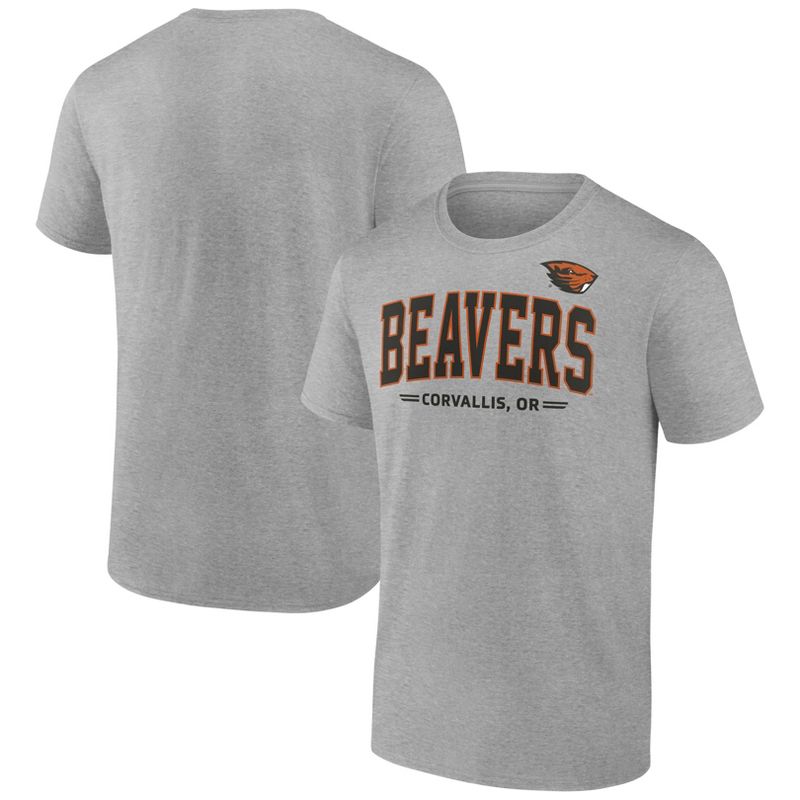 NCAA Oregon State Beavers Men&#39;s Gray Bi-Blend T-Shirt, 1 of 4