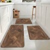 Chery Life Rectangular Printed Floor Mat, "Elegant Wood-Inspired Geometric Area Rug, Non-Slip, Durable - 2 of 4