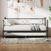 Day Bed with Pull Out Trundle,Twin Daybed with Trundle, Twin Size Mattress Foundation with Metal Slats Support for Living Room, Bedroom and Guest Room - 3 of 4