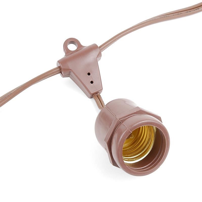 Novelty Lights Edison Outdoor String Lights with 25 Suspended Sockets Brown Wire 37.5 Feet, 3 of 8