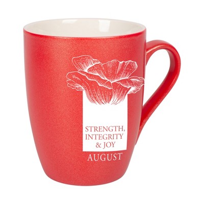 Elanze Designs Strength Integrity And Joy Crimson Red 10 ounce New Bone China Coffee Cup Mug