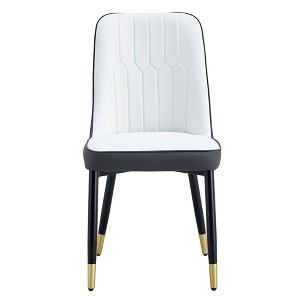 NicBex Set of 2 Dining Chair Modern Upholstered PU Leather Dining Room Chair with Metal Legs - 1 of 4
