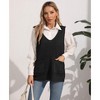 Women's V-Neck Knit Vest Sweater with Two Pockets Patterned Layering Sleeveless Tank Top Casual Chic Pull on Vest - 3 of 4
