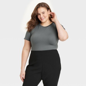 Women's Slim Fit Short Sleeve Seamless Baby T-Shirt - A New Day™ - 1 of 3