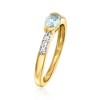 Ross-Simons 0.30 Carat Aquamarine and .10 ct. t.w. White Zircon Ring in 18kt Gold Over Sterling - 3 of 4