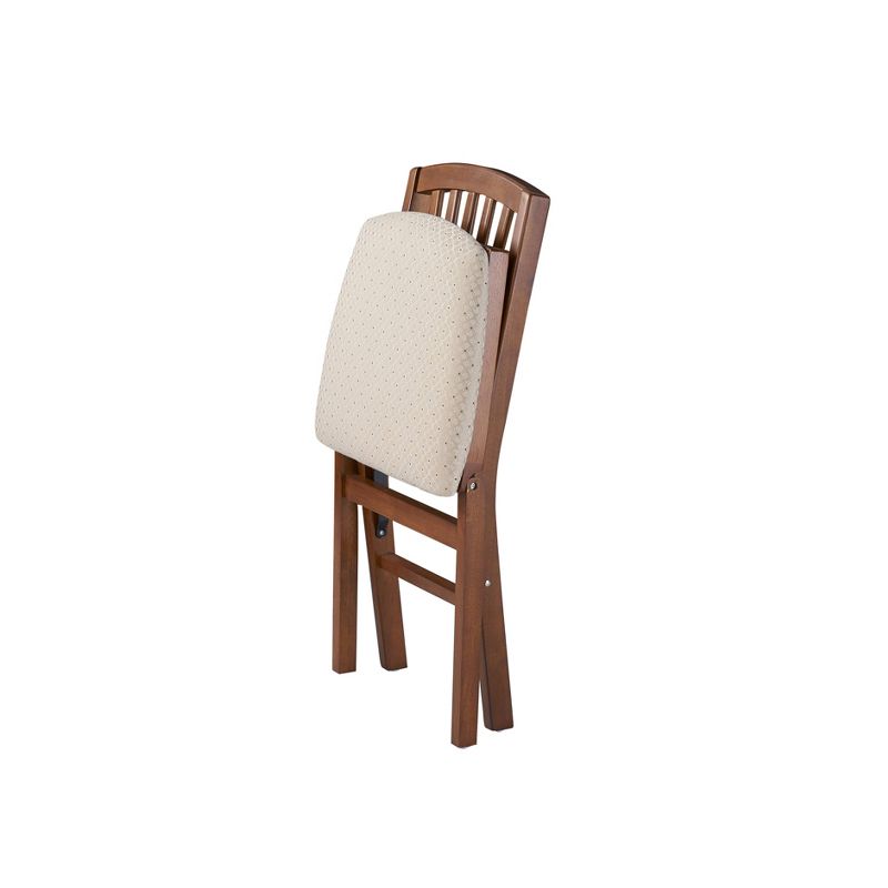 2pc Slat Back Folding Chairs Fruitwood - Stakmore, 3 of 7