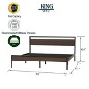 NicBex King Size Metal Bed Frame with Wood Headboard and Footboard for Adults/Boys/Girls - 3 of 4